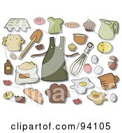 Digital Collage Of A Group Of Baking Icons And Items