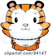 Poster, Art Print Of Cute Tiger Cub Smiling Upwards