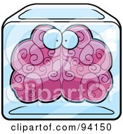 Royalty Free RF Clipart Illustration Of A Brain Face Frozen In A Cube