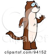 Royalty Free RF Clipart Illustration Of A Waving Friendly Weasel