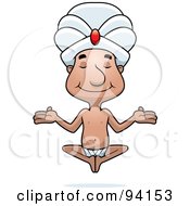 Royalty Free RF Clipart Illustration Of A Swami Man Sitting With His Eyes Closed by Cory Thoman