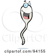 Royalty Free RF Clipart Illustration Of A Happy Smiling Sperm Face by Cory Thoman