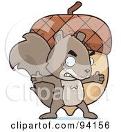 Poster, Art Print Of Mad Squirrel Protecting His Giant Acorn