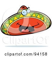 Royalty Free RF Clipart Illustration Of A Happy Orange Green And Yellow Sombrero Face