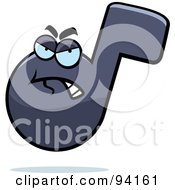 Royalty Free RF Clipart Illustration Of A Grumpy Music Note Character