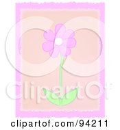 Poster, Art Print Of Pink Flower Over Beige And Pink