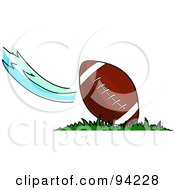 Royalty Free RF Clipart Illustration Of An American Football With A Swift Wind