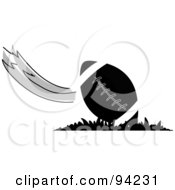 Poster, Art Print Of Black And White American Football With A Swift Wind