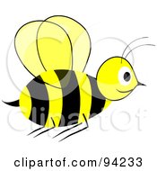 Yellow And Black Wasp In Flight