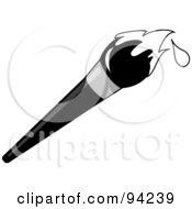 Royalty Free RF Clipart Illustration Of An Artists Paintbrush With White Dripping Paint On The Tip by Pams Clipart
