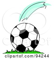 Royalty Free RF Clipart Illustration Of A Gust Of Wind Over A Moving Soccer Ball