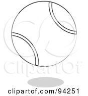 Poster, Art Print Of Royalty-Free Rf Clipart Illustration Of An Outlined Tennis Ball