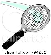 Royalty Free RF Clipart Illustration Of A Tennis Racket Swinging Swiftly by Pams Clipart