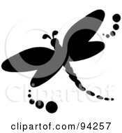 Poster, Art Print Of Black Silhouetted Dragonfly Logo Or Icon
