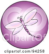 Poster, Art Print Of Round Pink Dragonfly App Icon