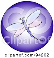 Poster, Art Print Of Round Purple Dragonfly App Icon