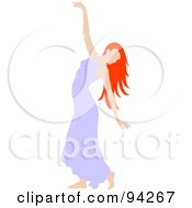 Poster, Art Print Of Graceful Irish Woman Dancing In A Purple Dress