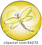 Poster, Art Print Of Round Yellow Dragonfly App Icon
