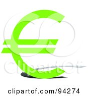 Royalty Free RF Clipart Illustration Of A Green Euro Currency Symbol