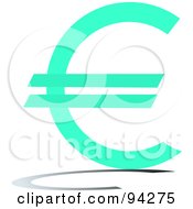Royalty Free RF Clipart Illustration Of A Blue Euro Currency Symbol by Pams Clipart