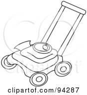 Poster, Art Print Of Outlined Lawn Mower