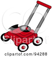 Poster, Art Print Of Red And Black Lawn Mower