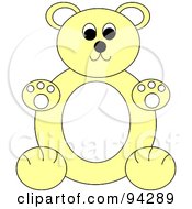 Poster, Art Print Of Chubby Yellow And White Teddy Bear Sitting Upright
