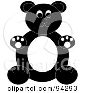 Poster, Art Print Of Chubby Black And White Teddy Bear Sitting Upright