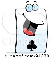Royalty Free RF Clipart Illustration Of A Happy Card Of Clubs Face