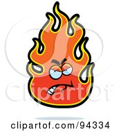 Royalty Free RF Clipart Illustration Of A Tough Flame Character