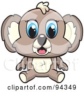 Royalty Free RF Clipart Illustration Of A Blue Eyed Baby Koala Sitting
