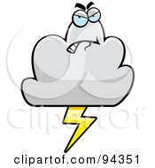 Poster, Art Print Of Grumpy Cloud Character