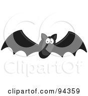Royalty Free RF Clipart Illustration Of A Flying Black Bat