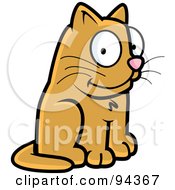 Royalty Free RF Clipart Illustration Of A Happy Sitting Brown Cat