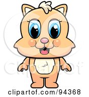 Royalty Free RF Clipart Illustration Of A Cute Blue Eyed Kitten Standing