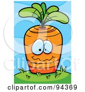 Royalty Free RF Clipart Illustration Of A Carrot Face Planted In The Ground