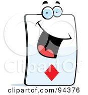 Royalty Free RF Clipart Illustration Of A Happy Card Of Diamonds Face