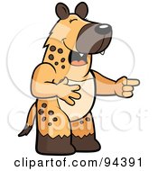 Royalty Free RF Clipart Illustration Of A Hyena Pointing And Laughing At Anothers Expense by Cory Thoman