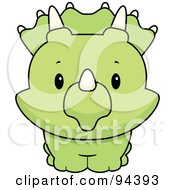 Poster, Art Print Of Baby Triceratops Smiling Upwards