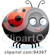Royalty Free RF Clipart Illustration Of A Lady Bug With A Happy Face