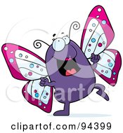 Poster, Art Print Of Purple Butterfly Doing A Happy Dance