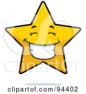 Royalty Free RF Clipart Illustration Of A Happy Grinning Star Face