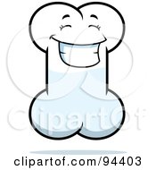 Royalty Free RF Clipart Illustration Of A Happy Grinning Bone Face
