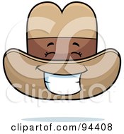 Royalty Free RF Clipart Illustration Of A Happy Grinning Cowboy Hat Face