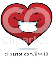 Poster, Art Print Of Happy Grinning Heart Face