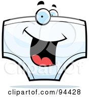 Royalty Free RF Clipart Illustration Of A Happy Smiling Underwear Face
