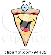 Royalty Free RF Clipart Illustration Of A Happy Smiling Pizza Slice Face