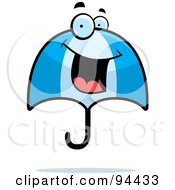 Royalty Free RF Clipart Illustration Of A Happy Smiling Umbrella Face by Cory Thoman