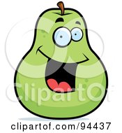 Poster, Art Print Of Happy Smiling Pear Face