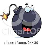Royalty Free RF Clipart Illustration Of A Happy Smiling Bomb Face